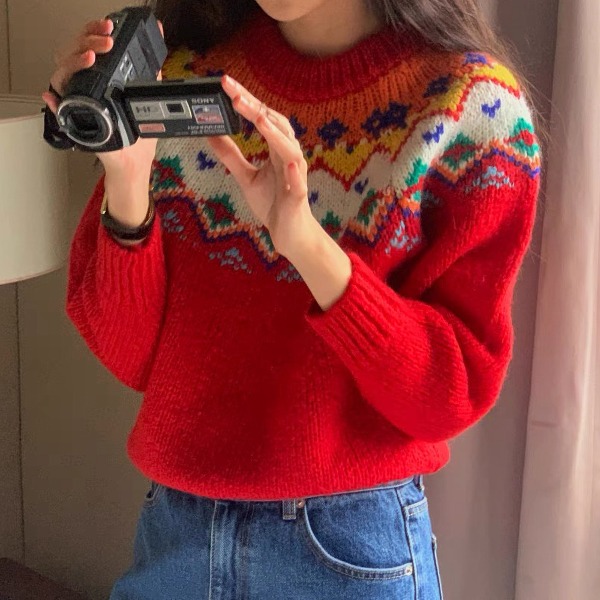 샤샤 노르딕 니트 스웨터 (2color)